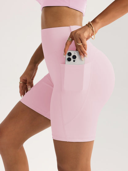 High Waist Biker Shorts with Pockets