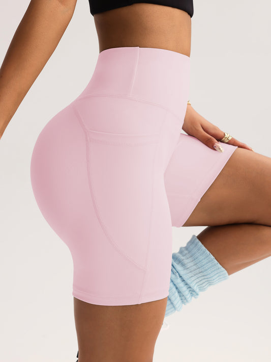 High Waist Biker Shorts with Pockets