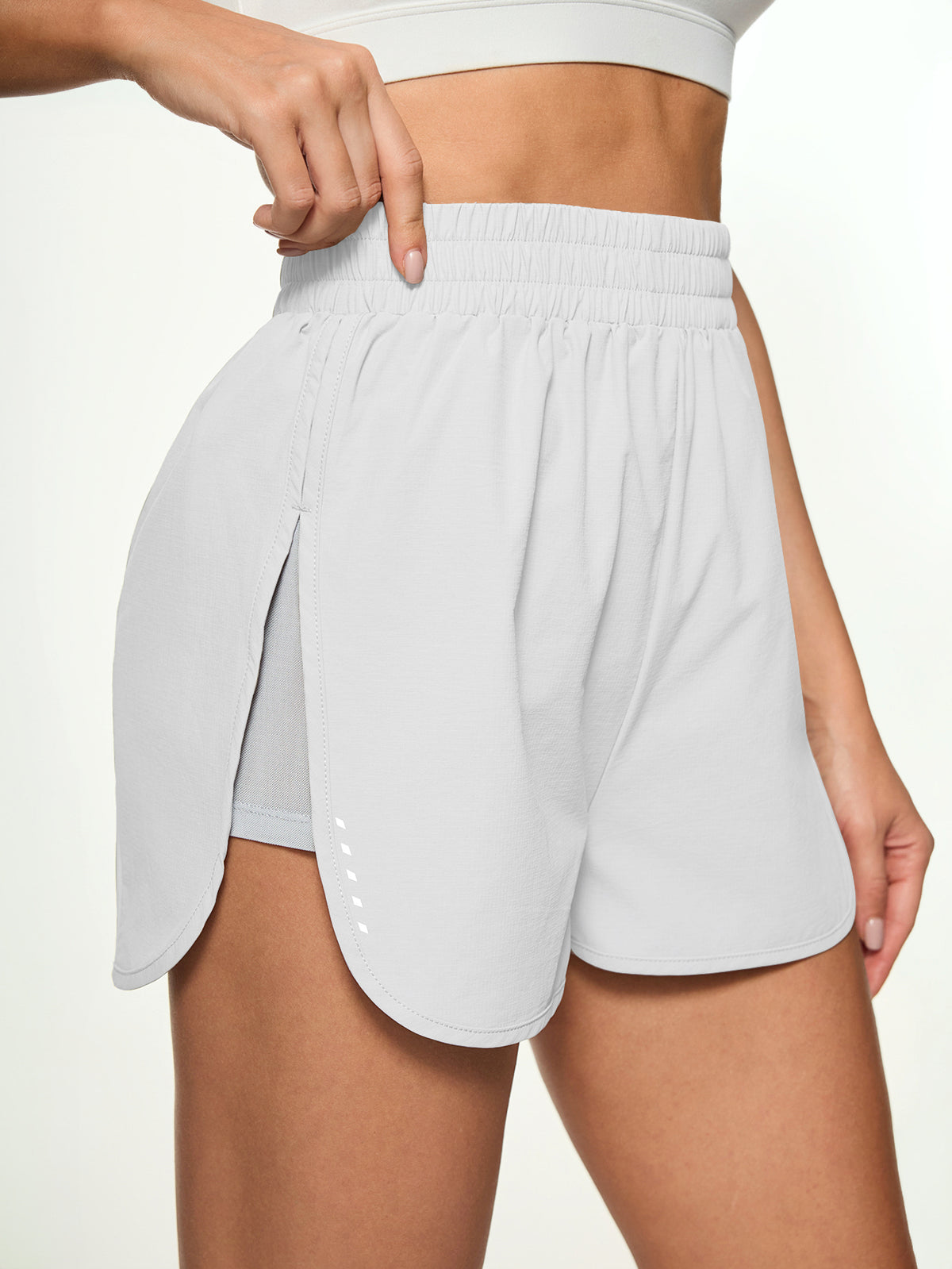 High Waist 2-in-1 Running Shorts with Zipper Pocket