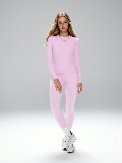 Long Sleeve Slim Top & High Waist Leggings Active Set