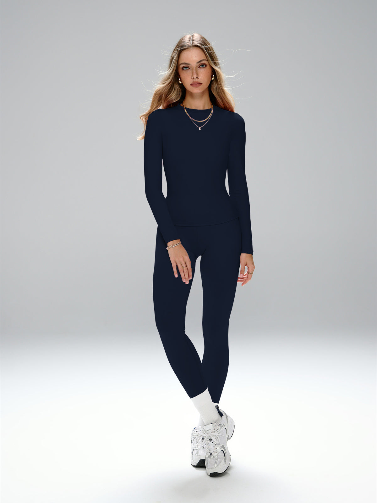 Long Sleeve Slim Top & High Waist Leggings Active Set