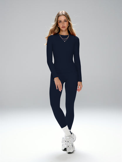 Long Sleeve Slim Top & High Waist Leggings Active Set