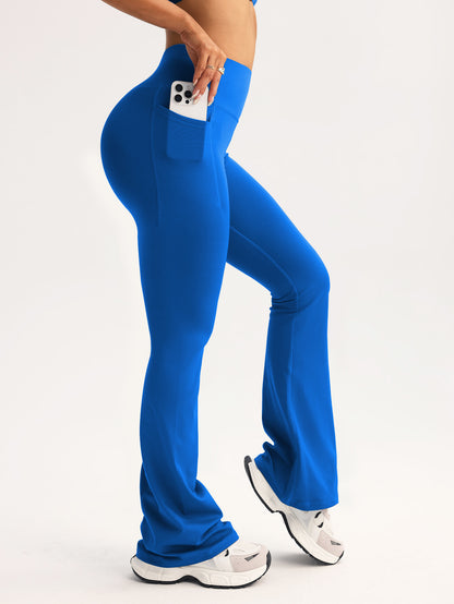 High Waist Flare Yoga Pants with Pockets